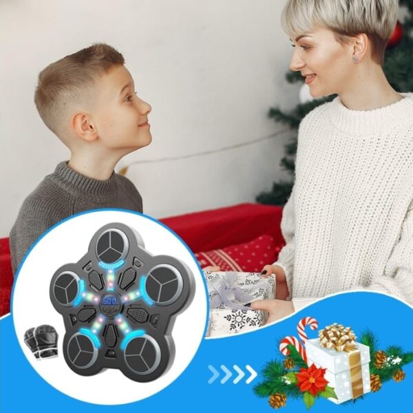 Music Boxing Machine, Boxing Machine Wall Mounted, Smart Music Boxing Machine with Boxing Gloves, 3-Level Speed Boxing Wall Punch Pad Game for Children Home  Exercises