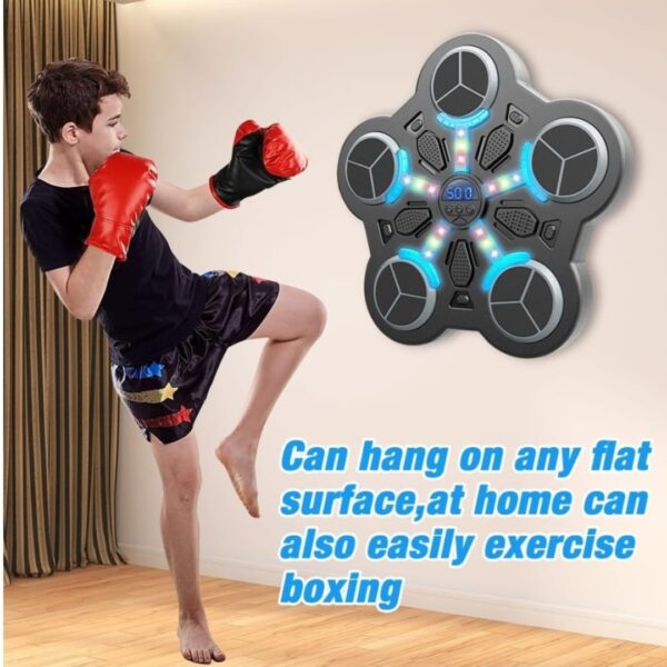 Music Boxing Machine, Boxing Machine Wall Mounted, Smart Music Boxing Machine with Boxing Gloves, 3-Level Speed Boxing Wall Punch Pad Game for Children Home  Exercises