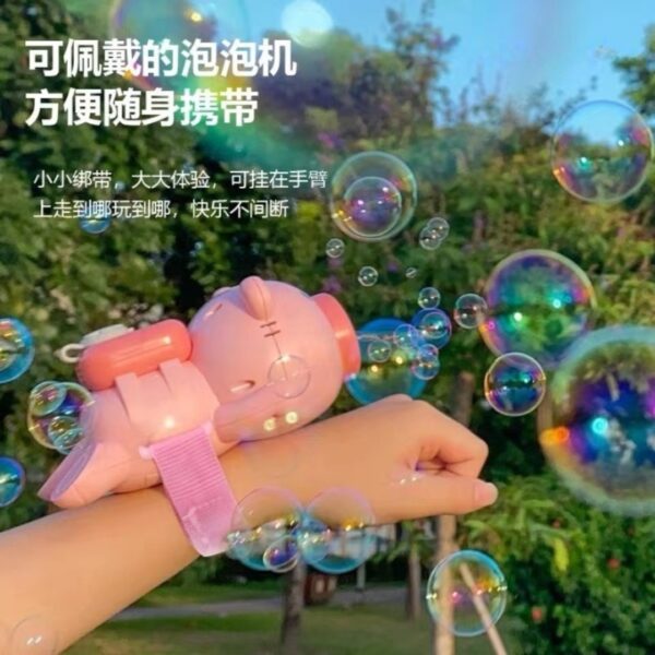Pig Bubble Watch Toys for Kids, Toddler with Music and Lights, Birthday Gift for Girls Boys Age 3+ Pink