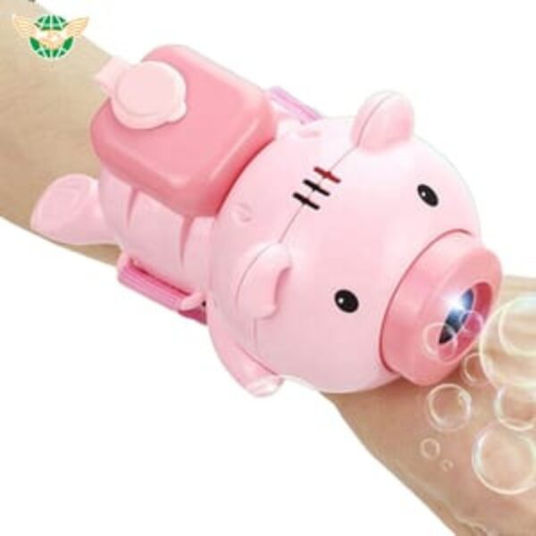 Pig Bubble Watch Toys for Kids, Toddler with Music and Lights, Birthday Gift for Girls Boys Age 3+ Pink
